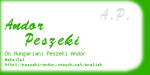 andor peszeki business card